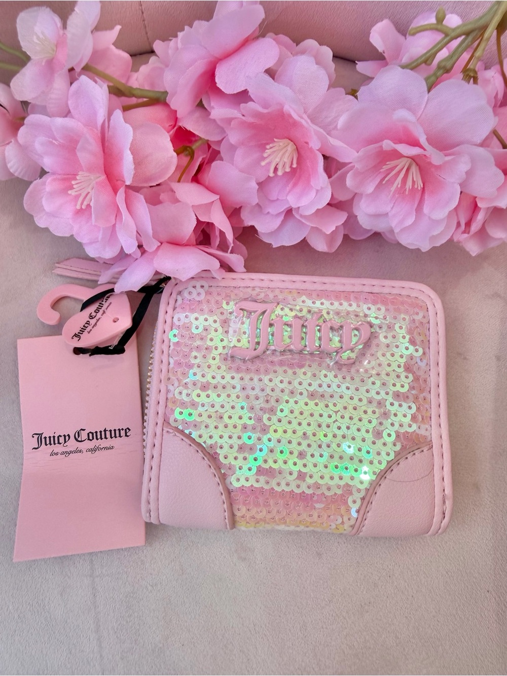 Juicy Couture Pink Iridescent Sequin Wallet